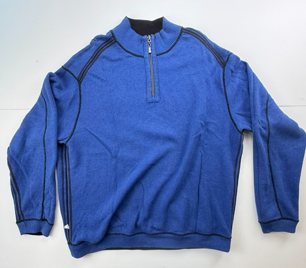 Tommy Bahama Men's Reversible Black/Royal 1/4 zip 2x
